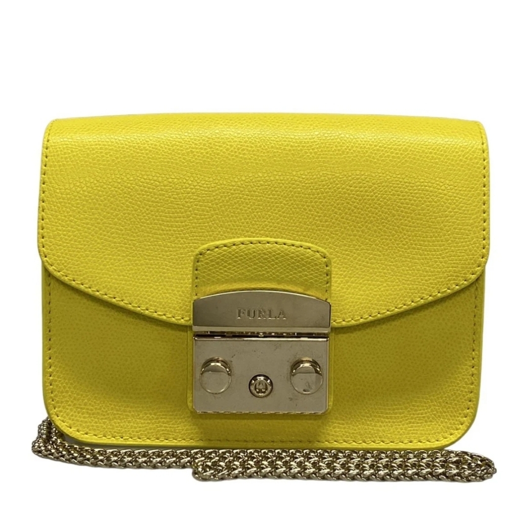 Furla Metropolis leather handbag crossbody Yellow